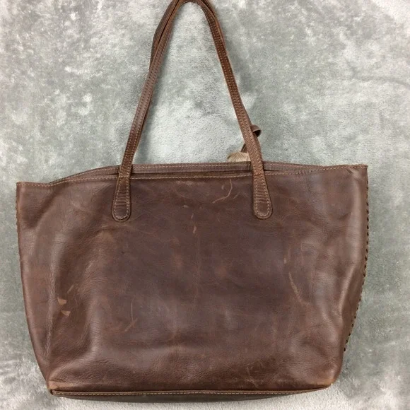 FSP Collection Leather Tote Womens Handbag Brown Open Tassel Cape Town - Picture 6 of 16